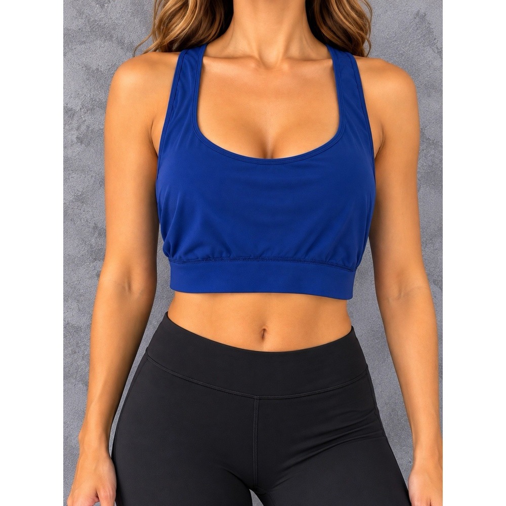 Skims Sports Bra Womens 2X Blue Racerback Stretch Training Workout Activewear